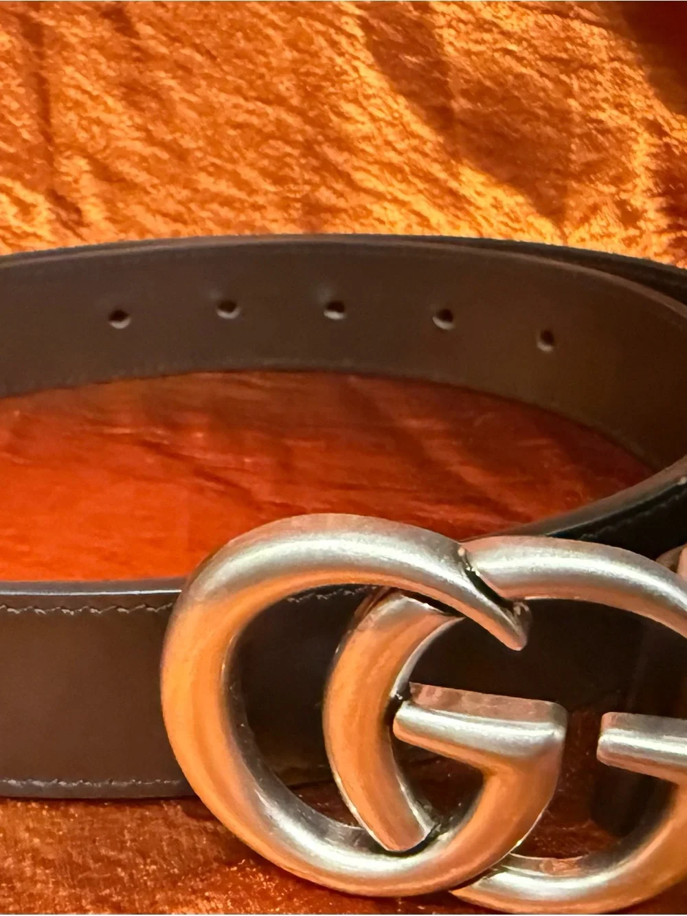 Silver buckle Gucci Belt